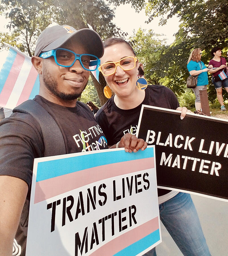 Dylan de Kervor and husband Sandy James at DC Pride, 2018