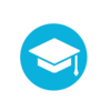 teal icon with graduation mortarboard