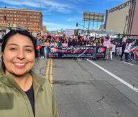 Esmeralda Cortez Rosales at the Jan. 2020 Women's March in Oakland
