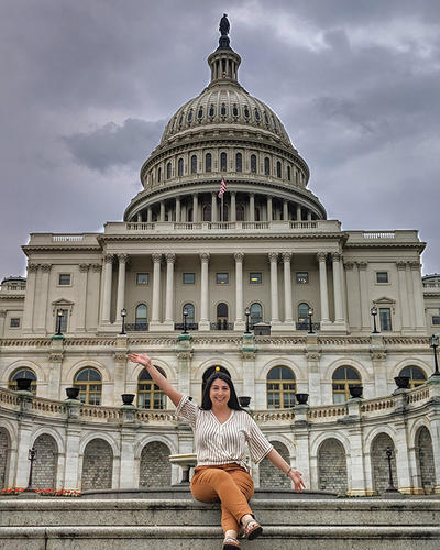 Esmeralda Cortez-Rosales in front of the U.S. Capitol Building